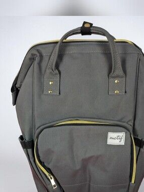 Motif Medical Breast Pump Backpack Insulated Diaper Bag Travel Organizer Gray
